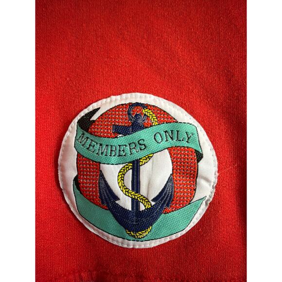 Member's Only Crest Pullover Collared Sweatshirt Size Medium M Red - Picture 3 of 4